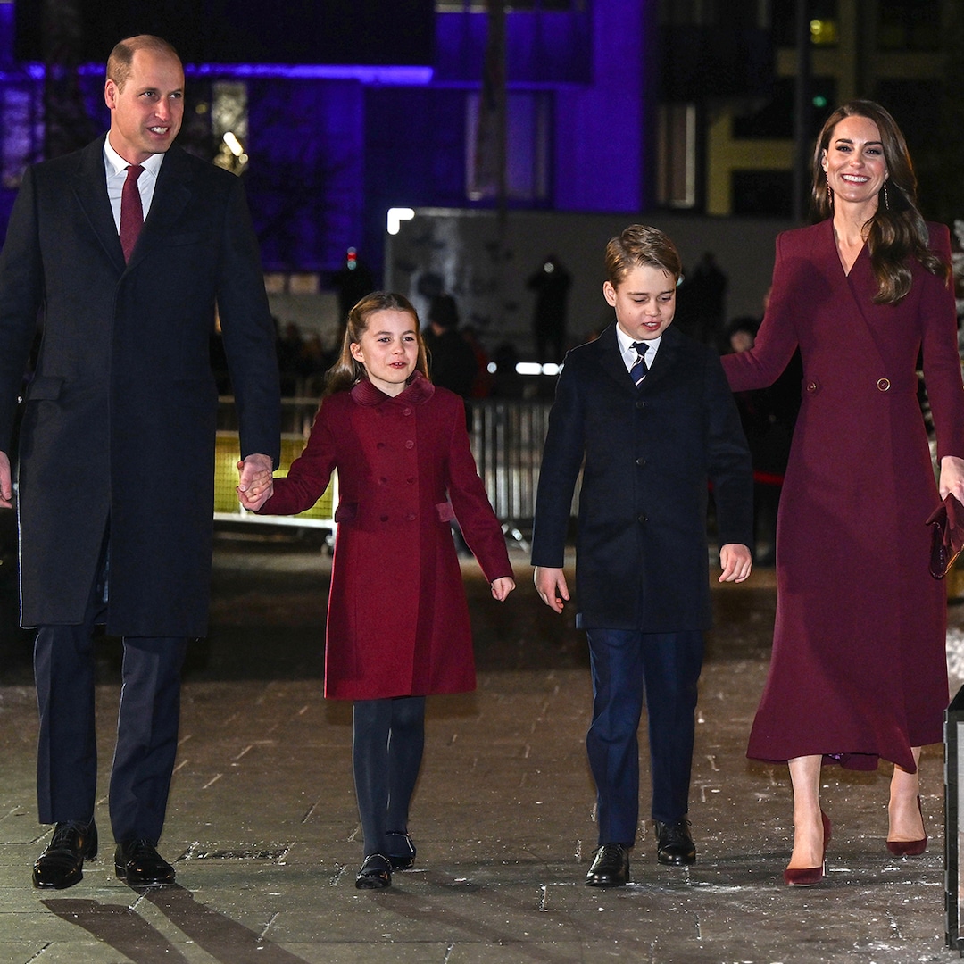 Prince William, Children Assist Kate Middleton at Christmas Carol